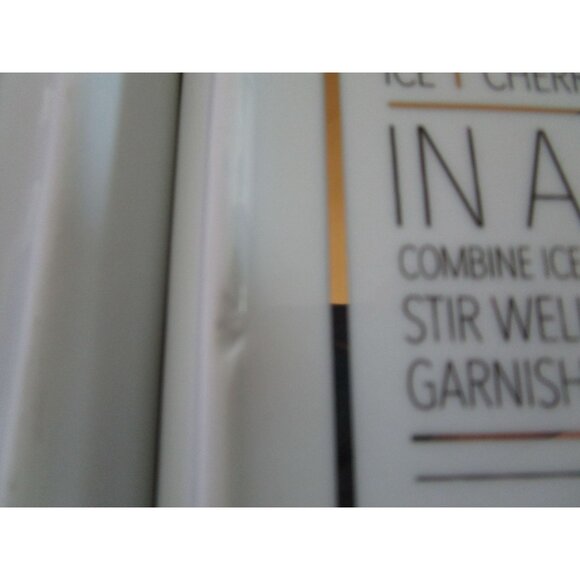 Crate Barrel Cocktail Recipe Plates Square Coupe 4 GUC Vintage 2014 - Picture 12 of 12